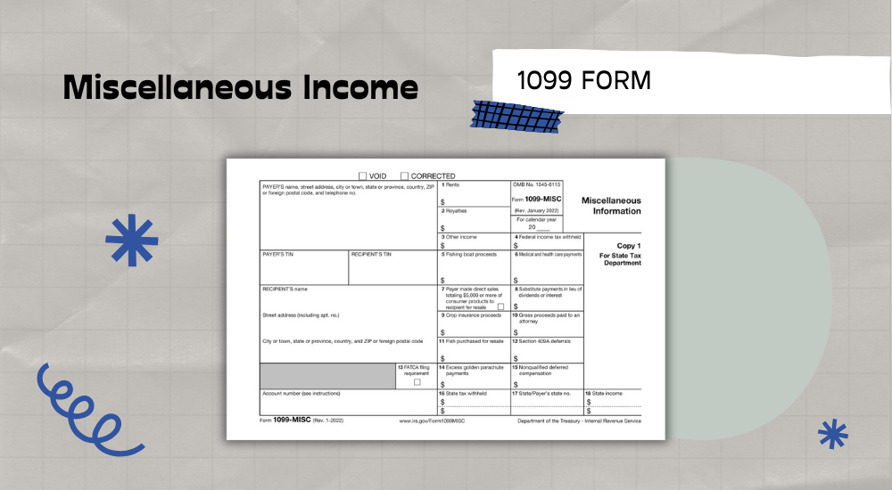 The screenshot of the 1099 tax form for print to file in 2023